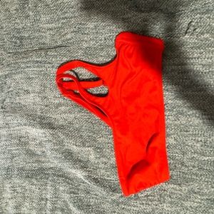 red one shoulder swim top